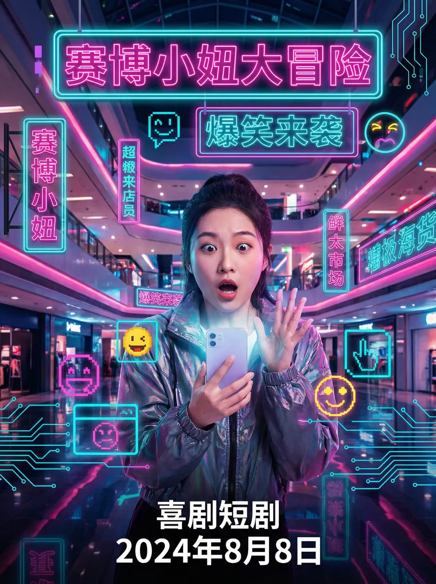 蘑菇影视免费理论片 搞笑喜剧短剧 - 赛博小妞大冒险海报